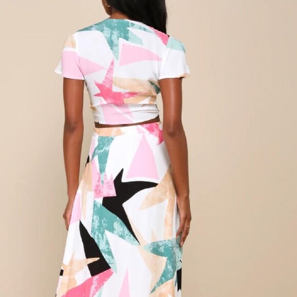 LuLus Daydreaming White Print Two-Piece Maxi Dress Set (SIZES XS & XS) - Picture 5 of 13